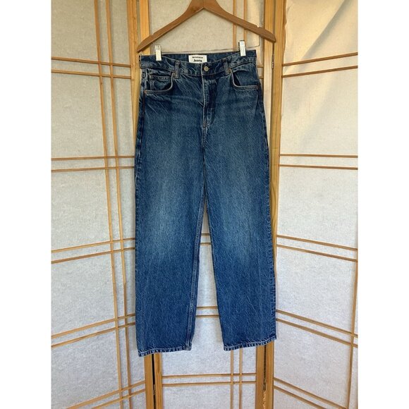REFORMATION Women's Abby High Rise Straight Leg Denim Blue Jeans Size 28 - Picture 3 of 13
